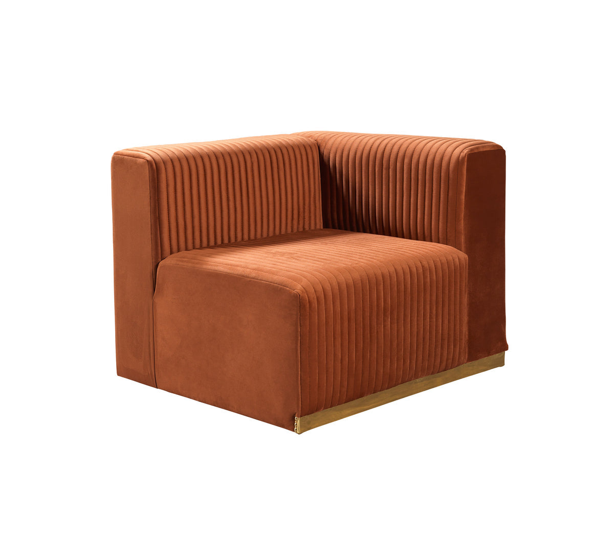 Elizabeth Orange Velvet 4-Piece Sectional sofa main view