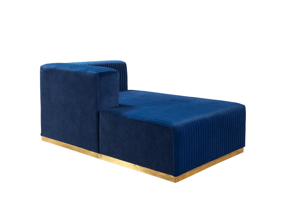 Elizabeth Blue Velvet 4-Piece Sectional sofa main view