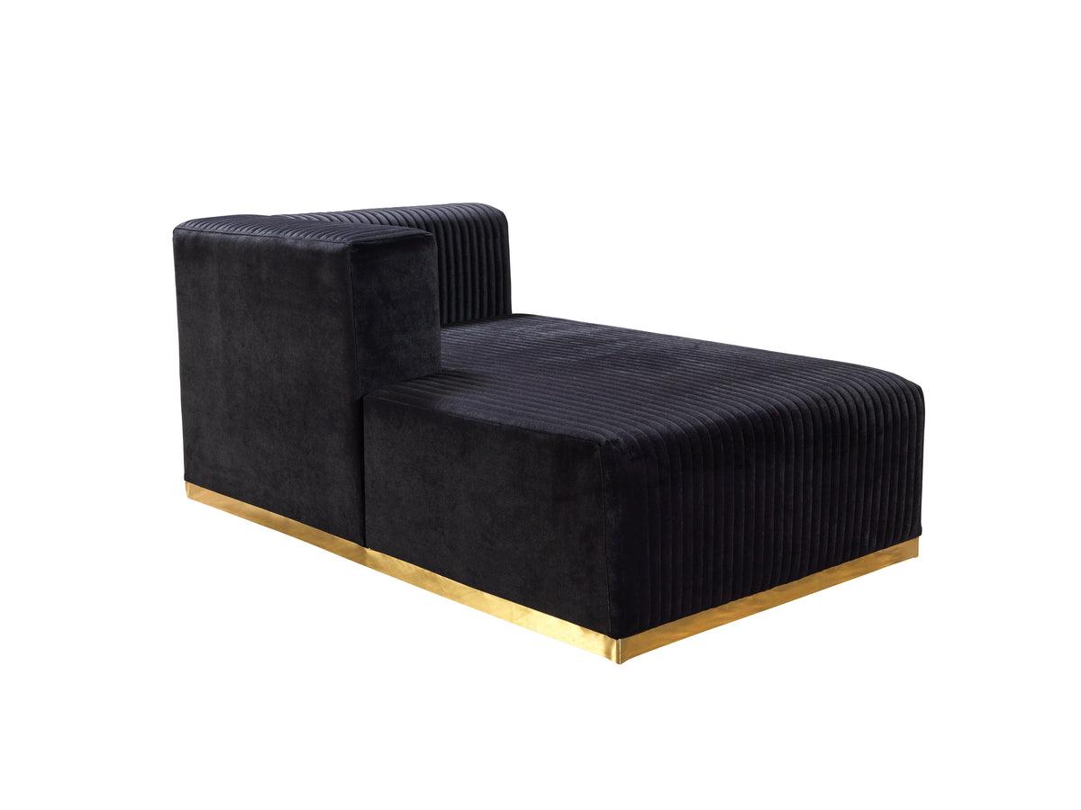 Elizabeth Black Velvet 4-Piece Sectional sofa main view