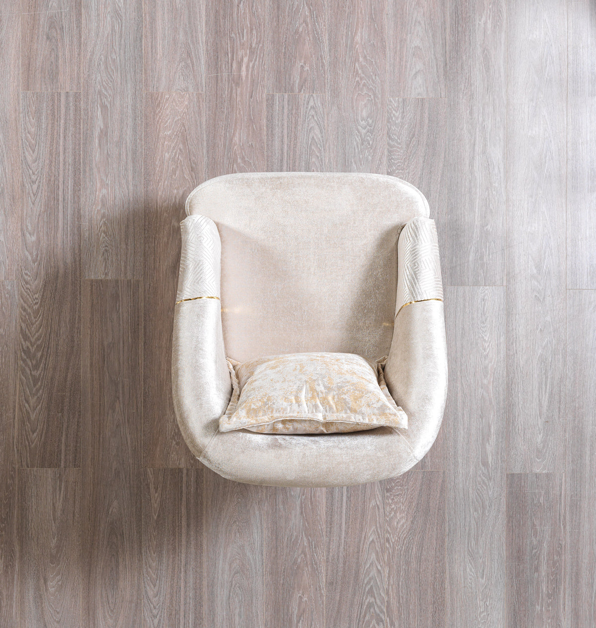 Back view of Ella Ivory Velvet Santana chair