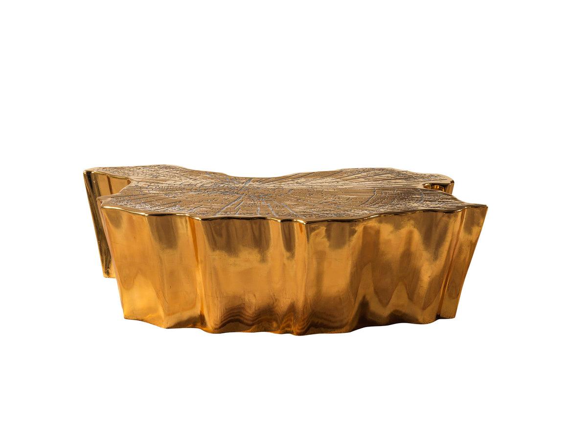Amelia Gold Coffee Table angled shot showing leg design