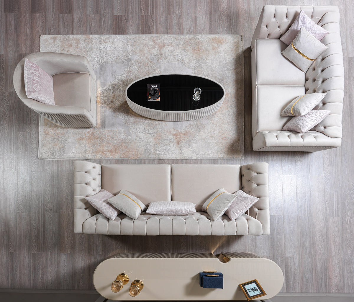 Barona Ivory Coffee Table full front view
