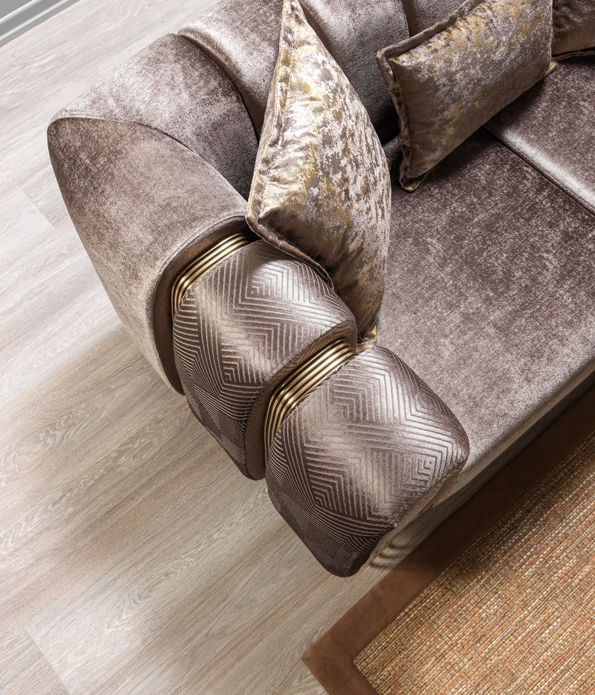 Santana Coffee Velvet Loveseat view 5
