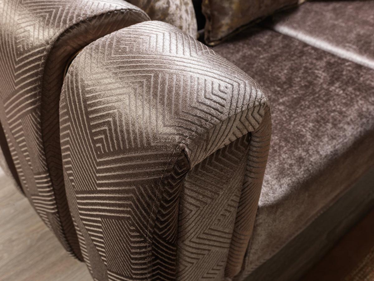 Side profile highlighting sofa dimensions