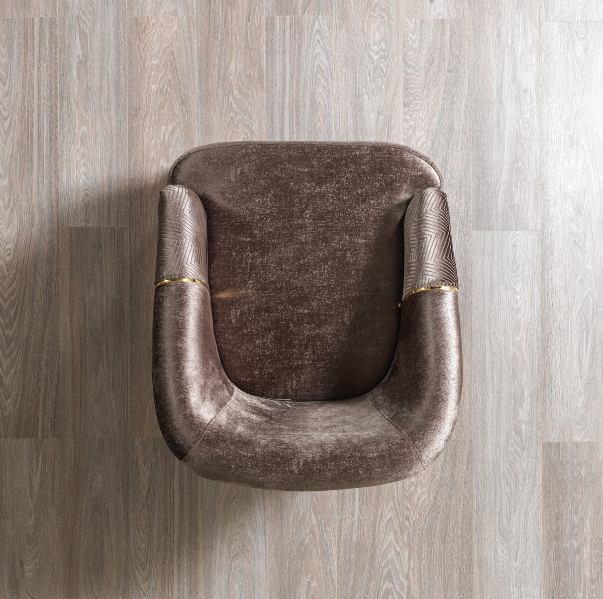 Close-up of coffee velvet upholstery
