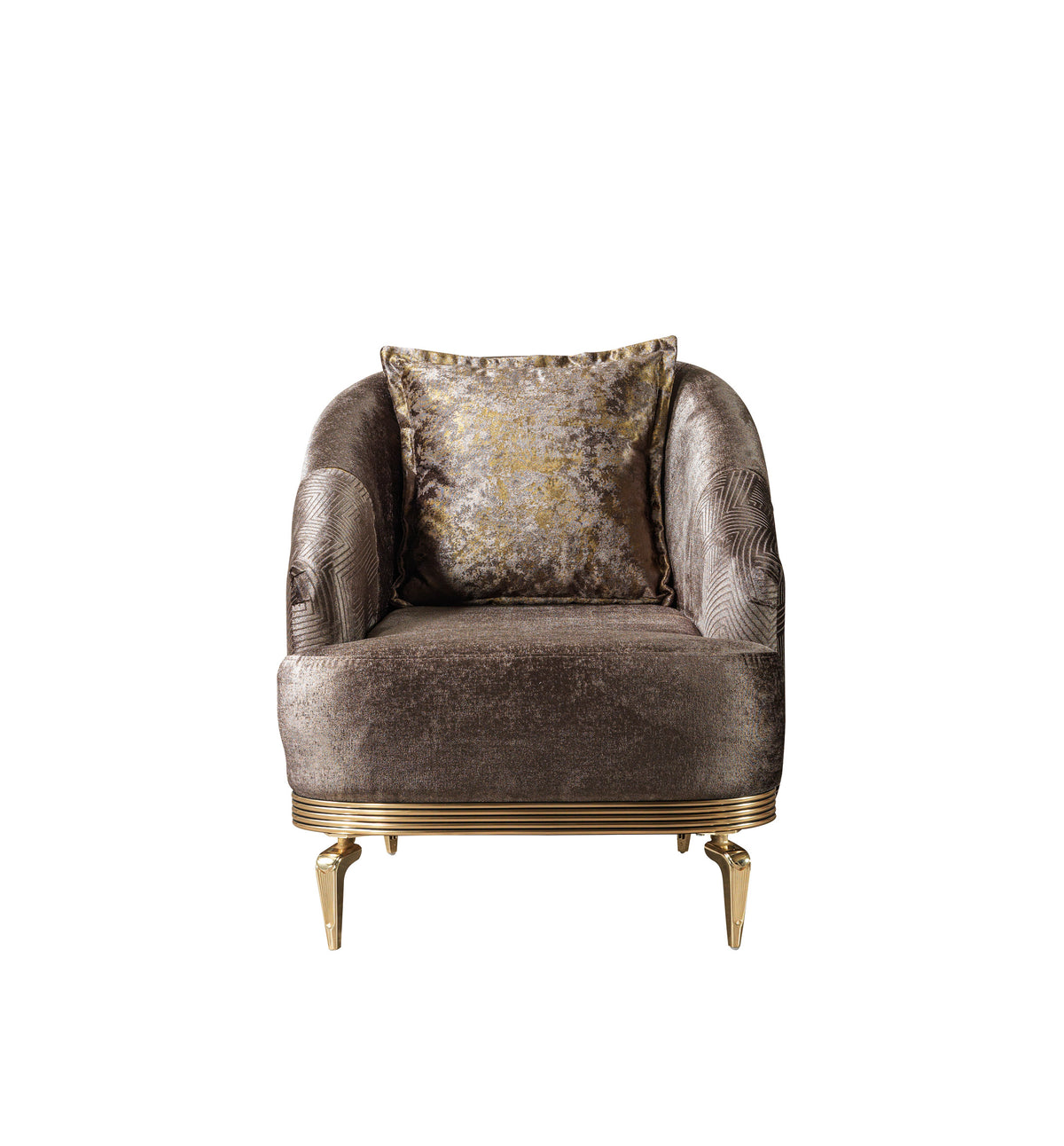 Ella Coffee Velvet Santana Chair side view