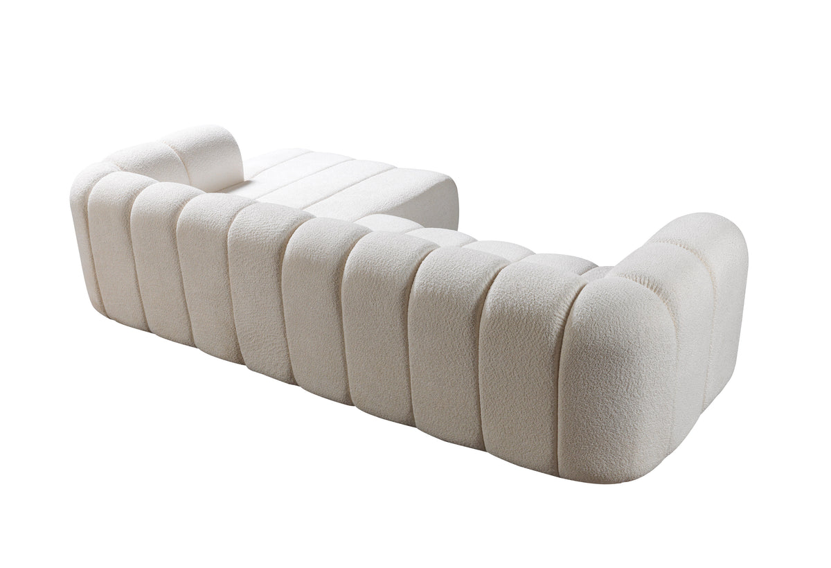 Fabric detail of Elly Ivory Boucle RAF Sectional