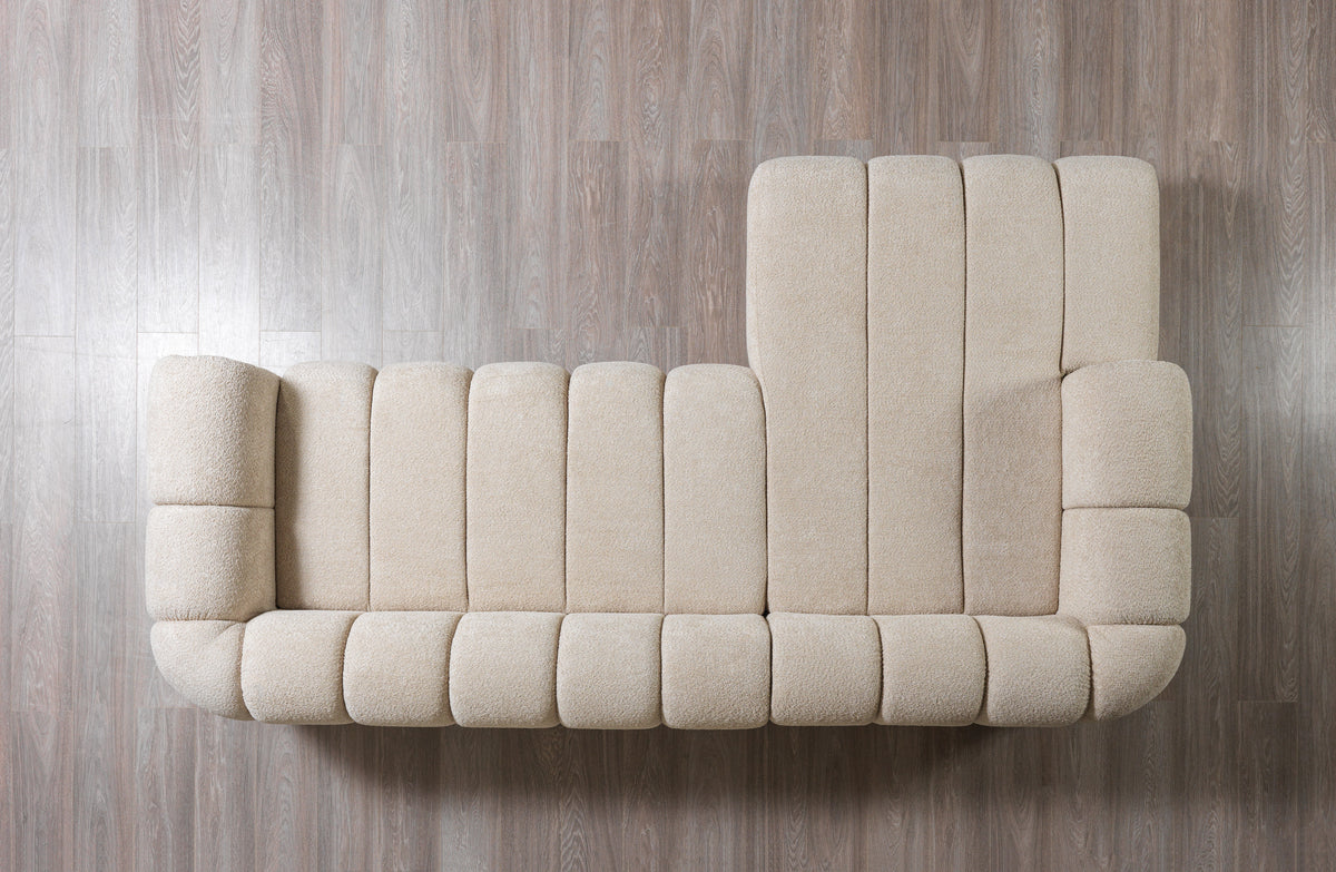 Elly Sand Boucle sectional sofa upholstery texture