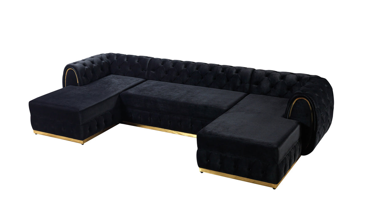 Side angle showing sectional sofa depth