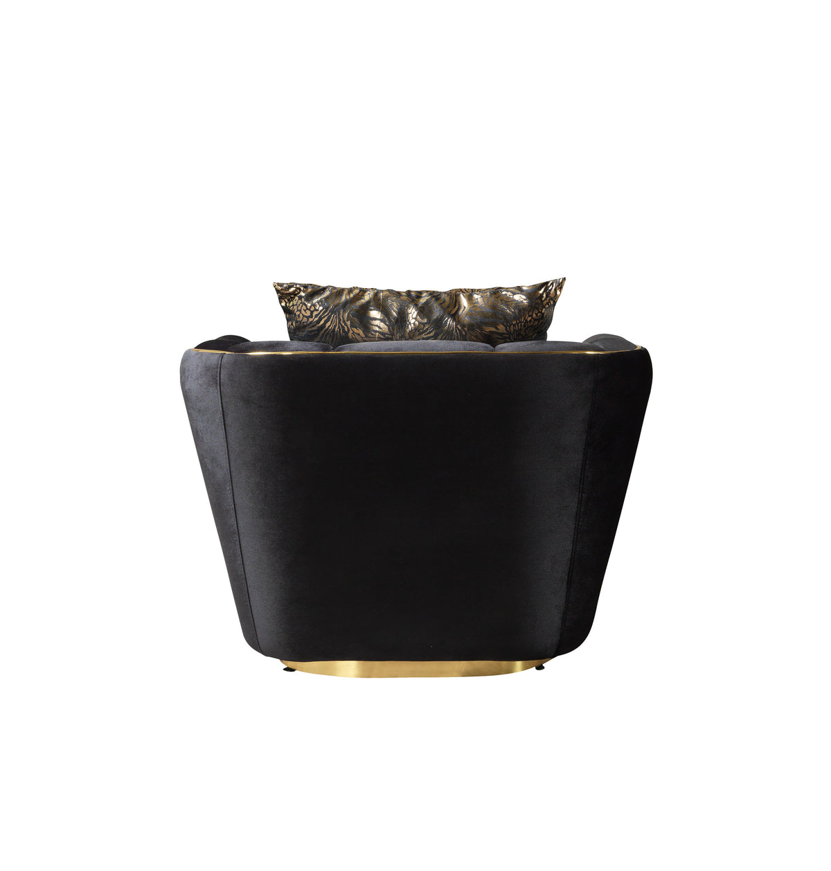 Jenny black velvet sofa and loveseat set front view
