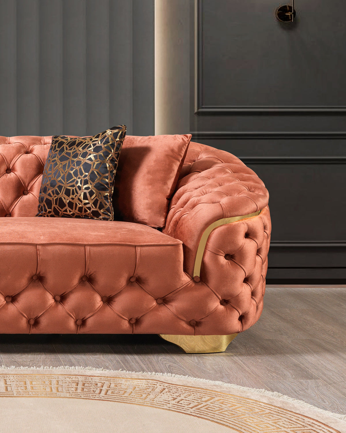 Scarlett Velvet Loveseat close side angle