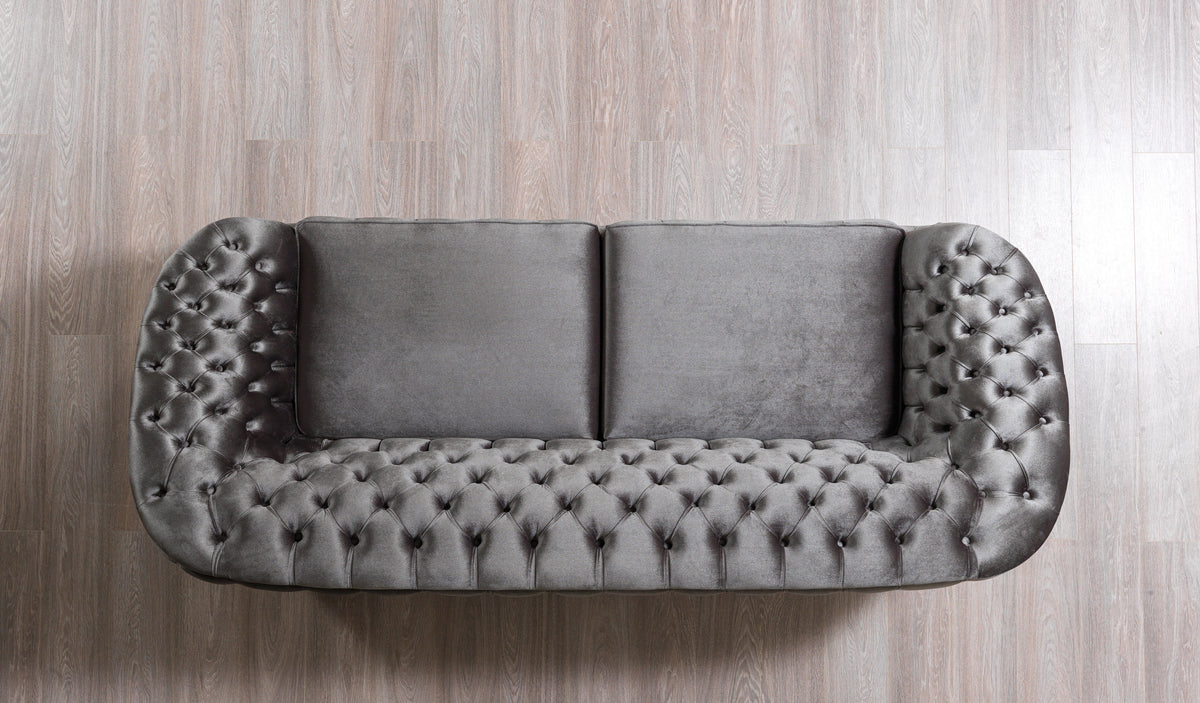 main view of sofa showing legs