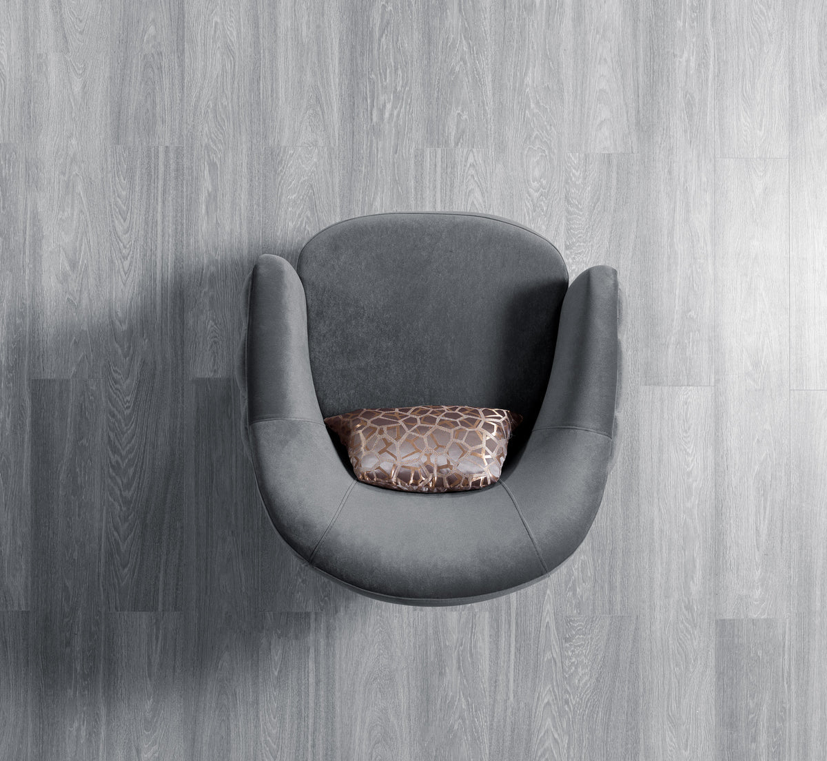 Chloe Gray Velvet Sofa main view