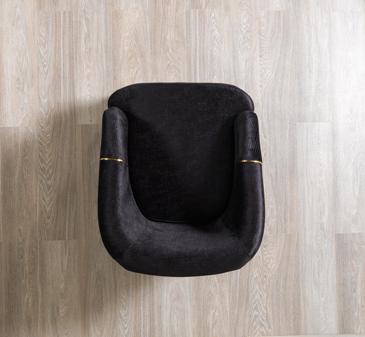 Ella Black Velvet Sofa and Loveseat set front view
