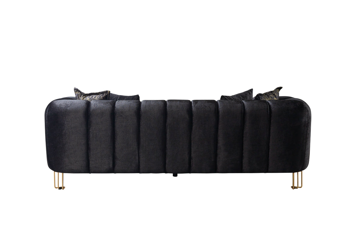 Top view of Ella Velvet Sofa cushions