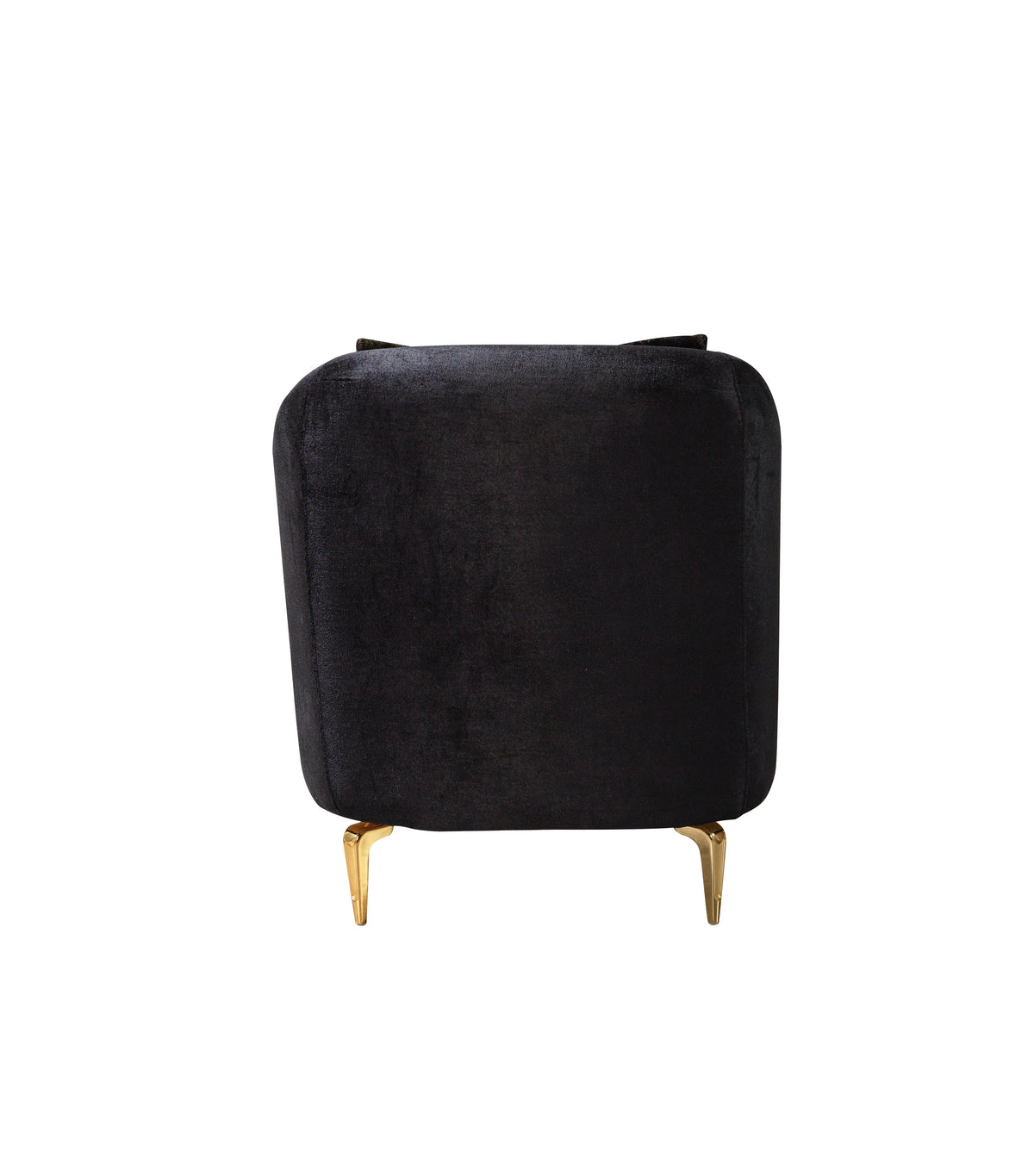 Ella Black Velvet Sofa and Loveseat set front view