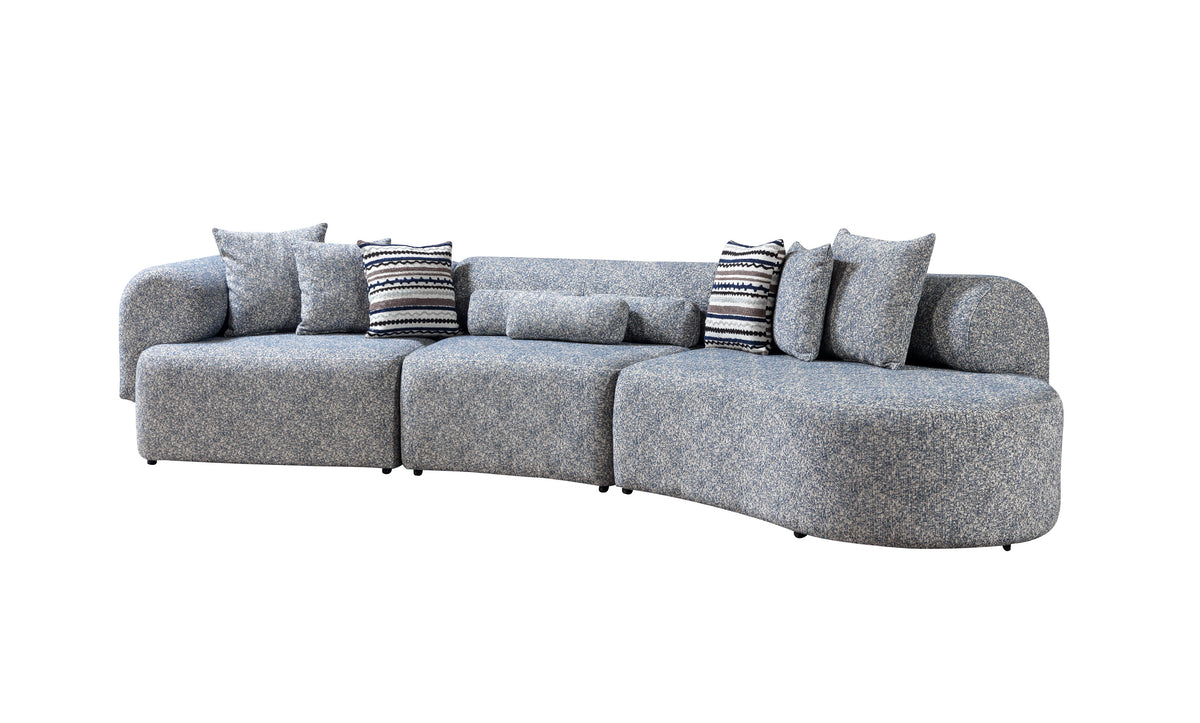 side angle view of sectional