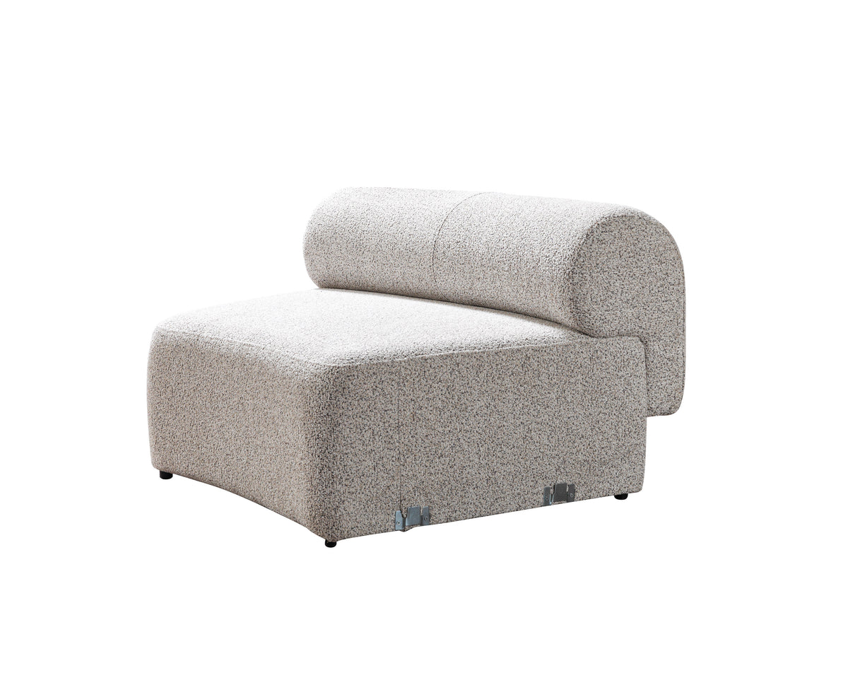main view of Esmeralda Stone Boucle 3-Piece Curved Sectional sectional sofa