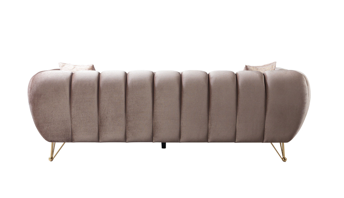 main view of Bianka Coffee Velvet Sofa & Loveseat furniture