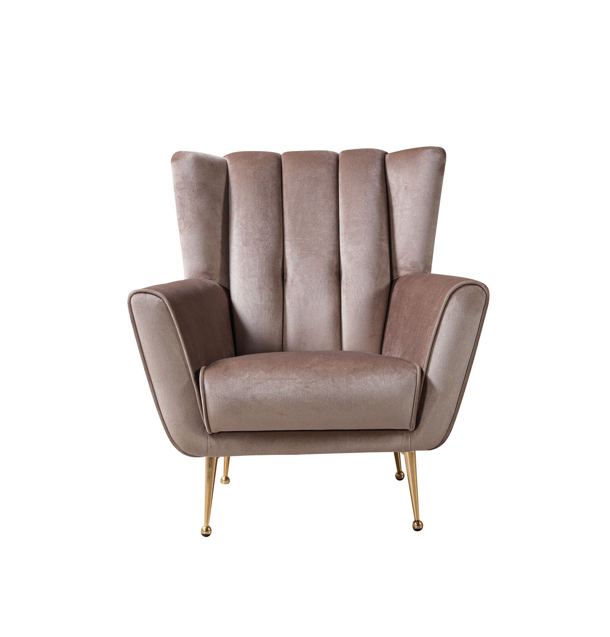 side view of Bianka Coffee Velvet Sofa & Loveseat furniture