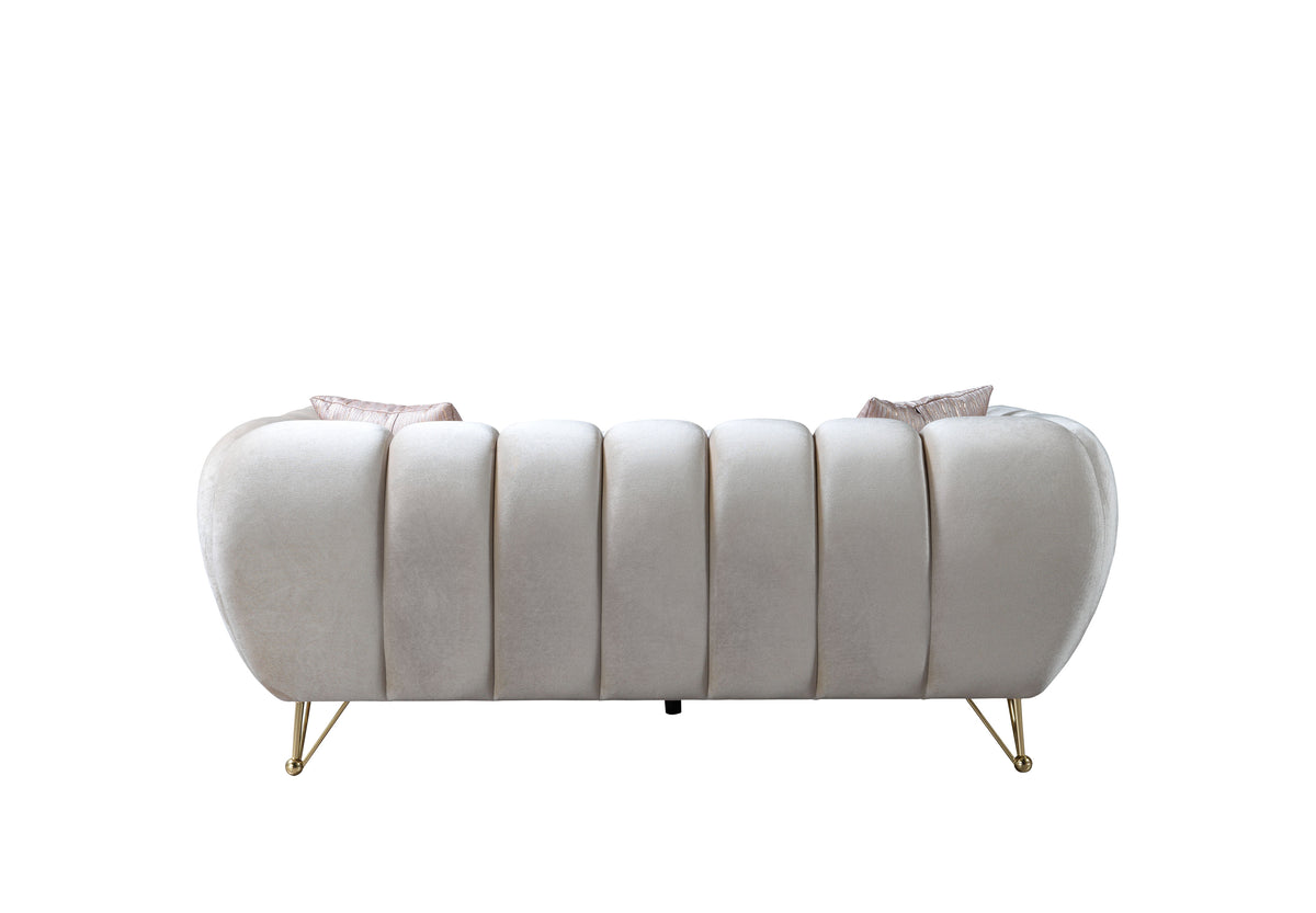 Side view of loveseat