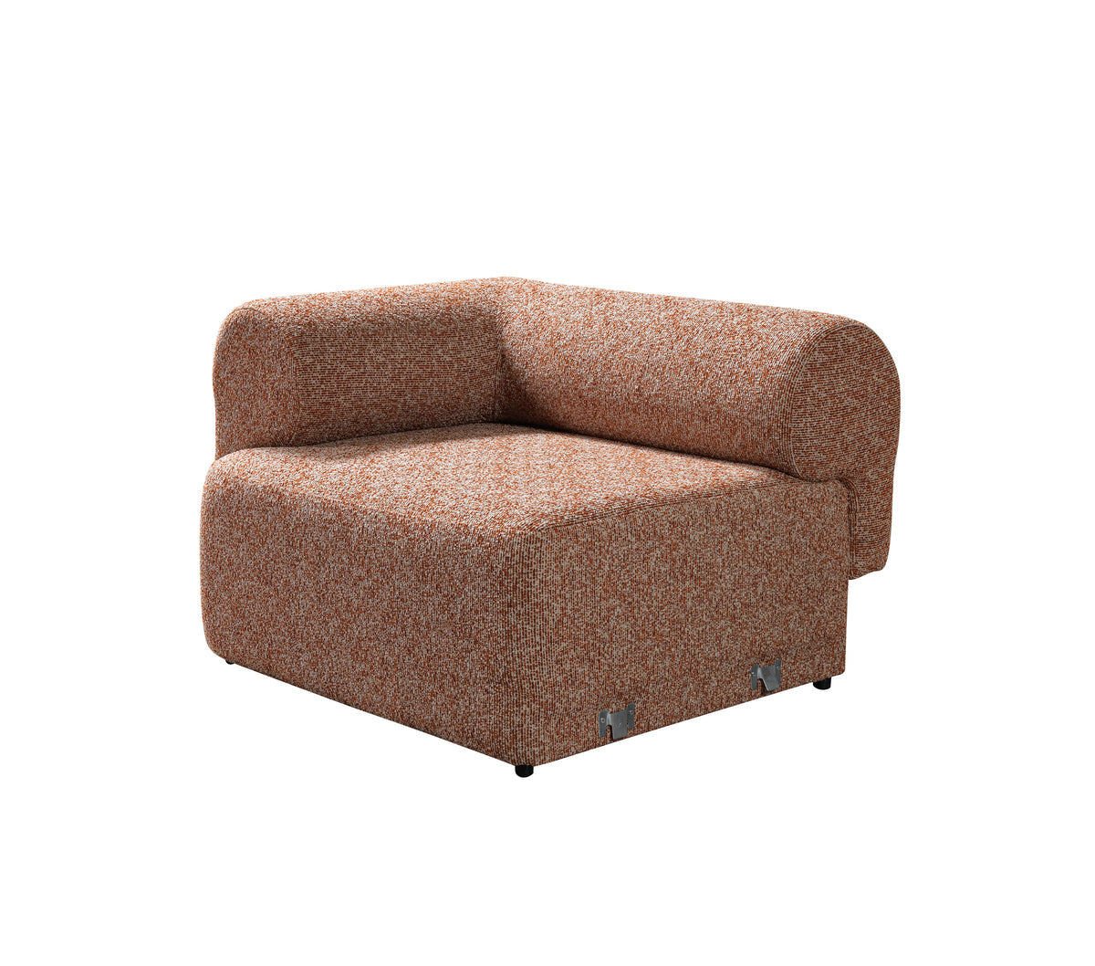 Esmeralda Orange Boucle 3-Piece Curved Sectional Sofa main view