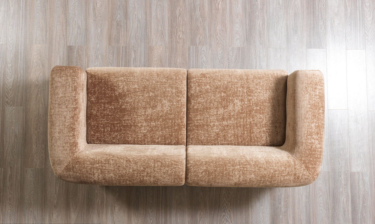 Close-up texture of boucle upholstery