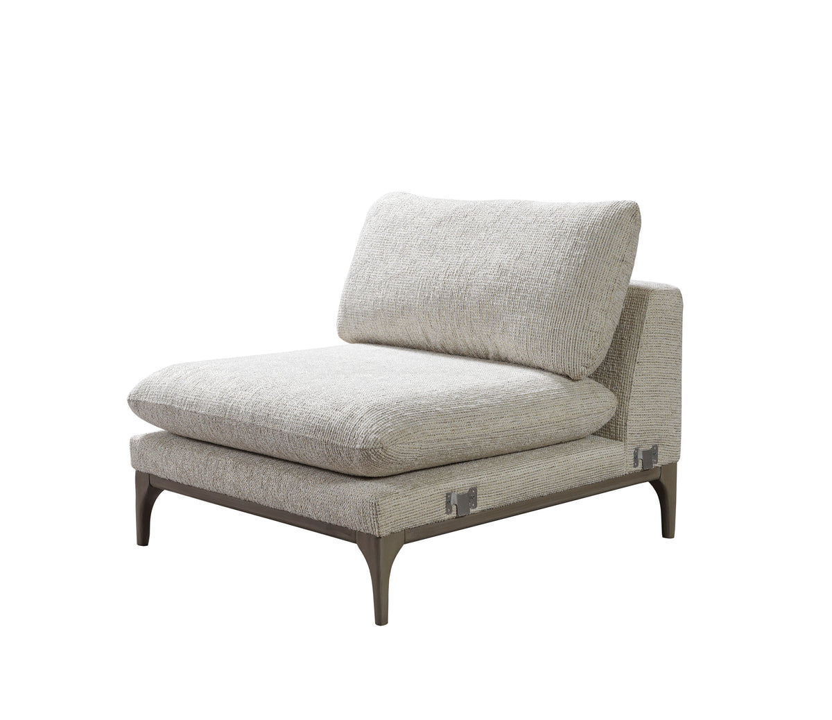 Alexis Ivory Linen 3-Piece Curved 126" Sectional Sofa with Ottoman main view