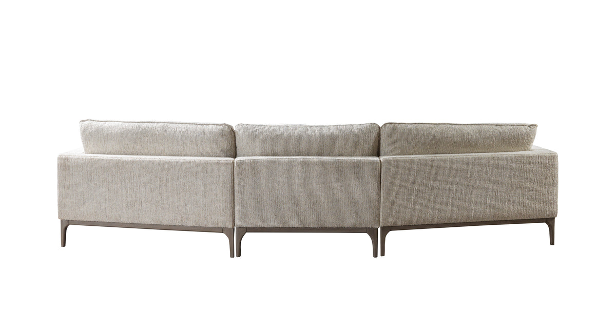 Room angle showcasing Alexis ivory linen sectional in living space