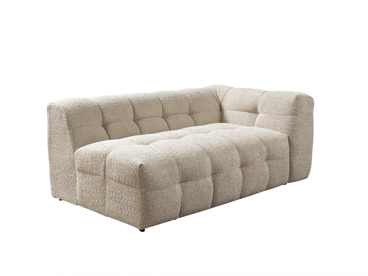 Lili Sand Boucle sectional sofa side detail