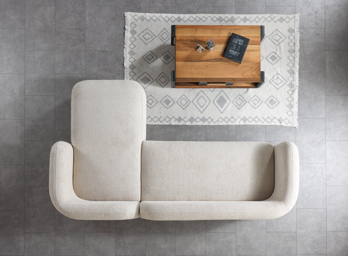 main view of Hanna Sand Boucle RAF 110" Sectional sectional sofa