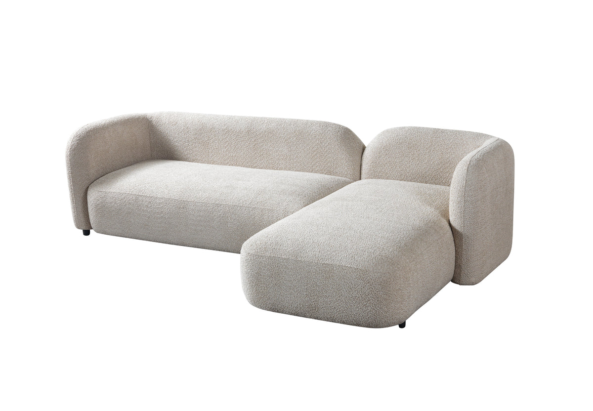 room view of Hanna Sand Boucle RAF 110" Sectional sectional sofa