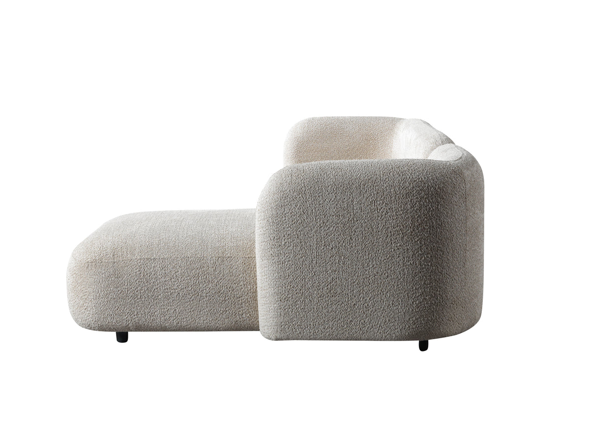 side view of Hanna Sand Boucle RAF 110" Sectional sectional sofa