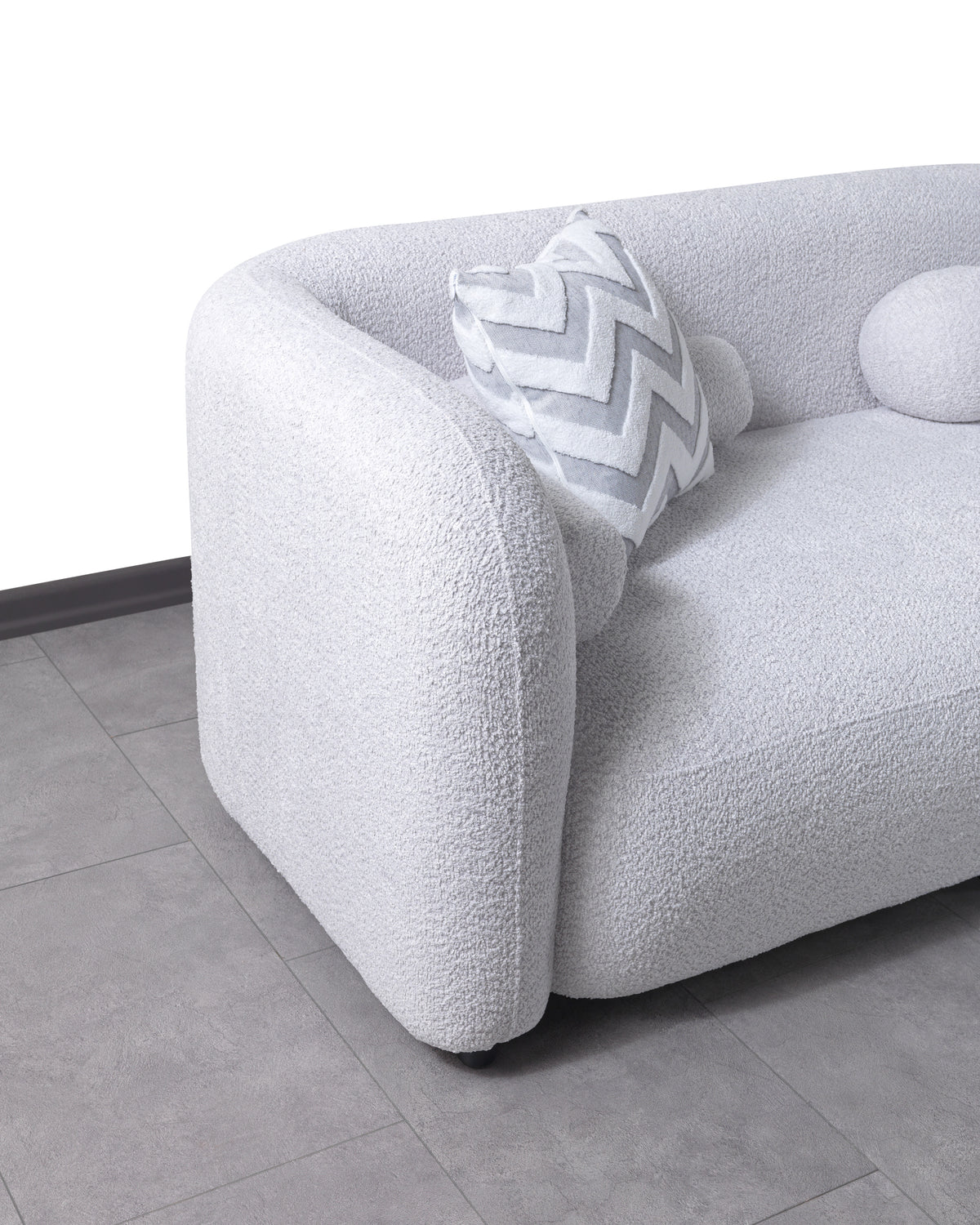Close-up detail of fabric and cushioning