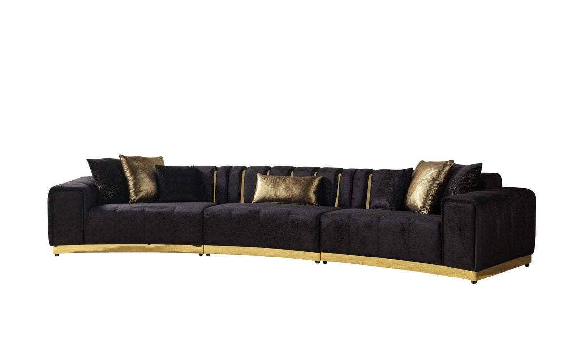 Close-up on sectional armrest and upholstery