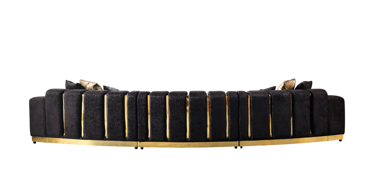 Another main angle of Anne Black Velvet Sectional