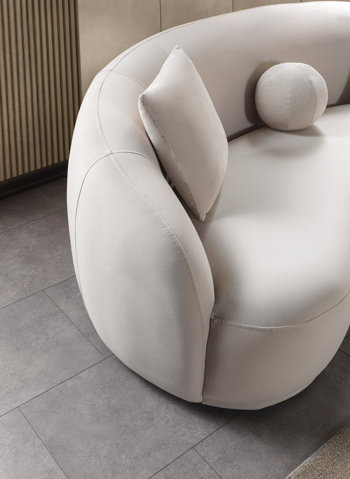 Emily Ivory Velvet Sofa 91" & Loveseat 81"