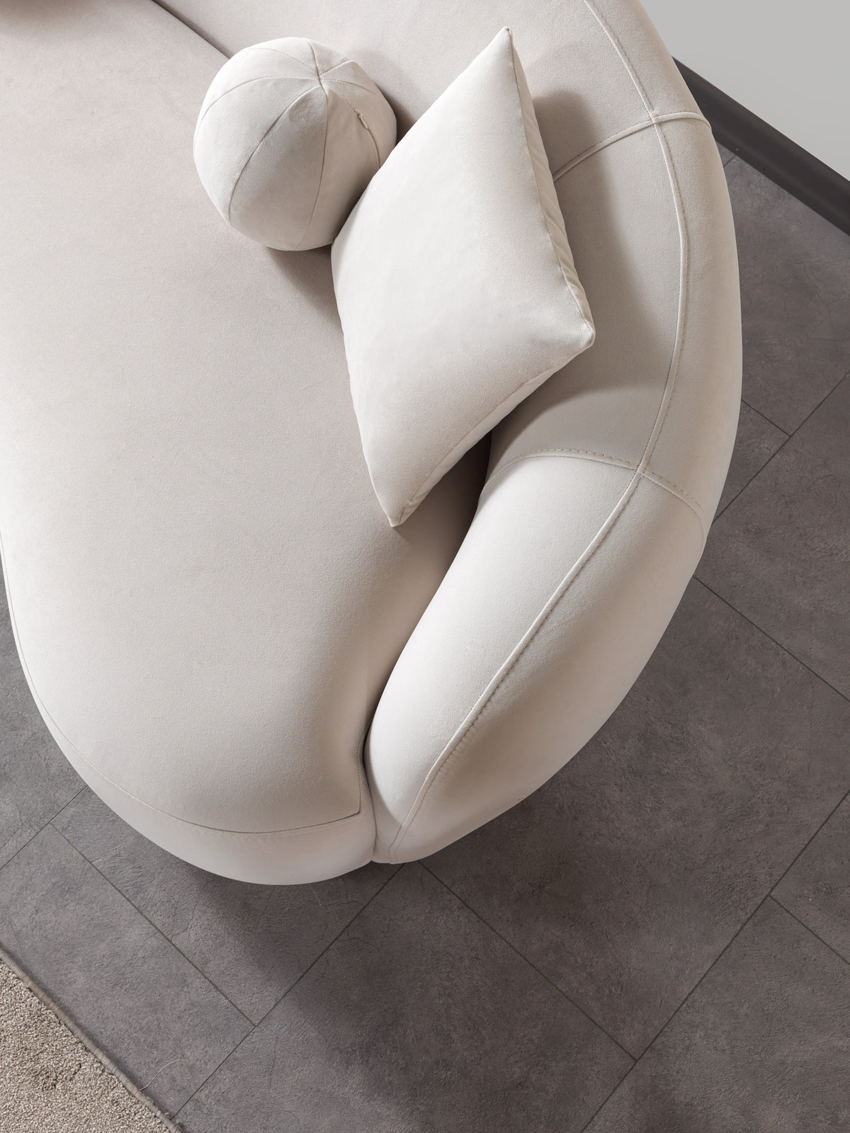 Emily Ivory Velvet Sofa 91" & Loveseat 81"