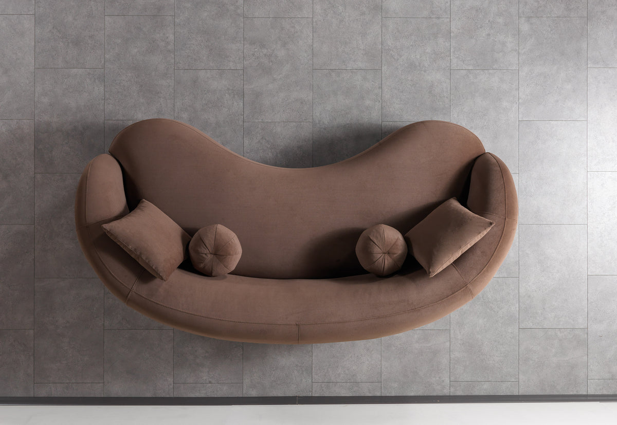 Emily Coffee Velvet Sofa 91" & Loveseat 81"