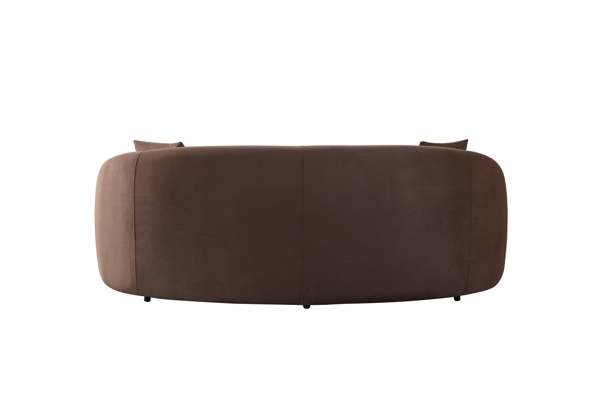 Emily Coffee Velvet Sofa 91"
