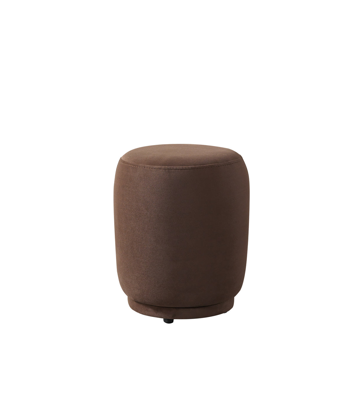 Ava Coffee Velvet Accent Stool front angle showing velvet upholstery
