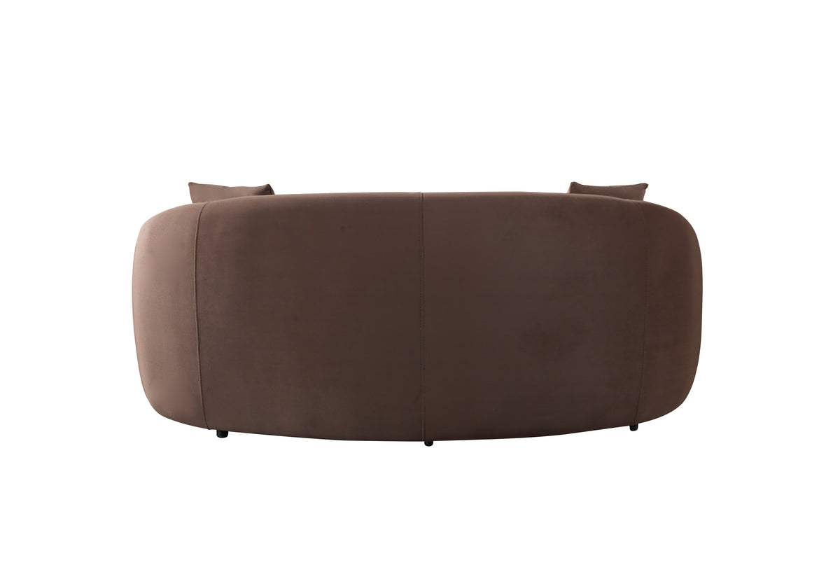 Emily Coffee Velvet Loveseat 81"