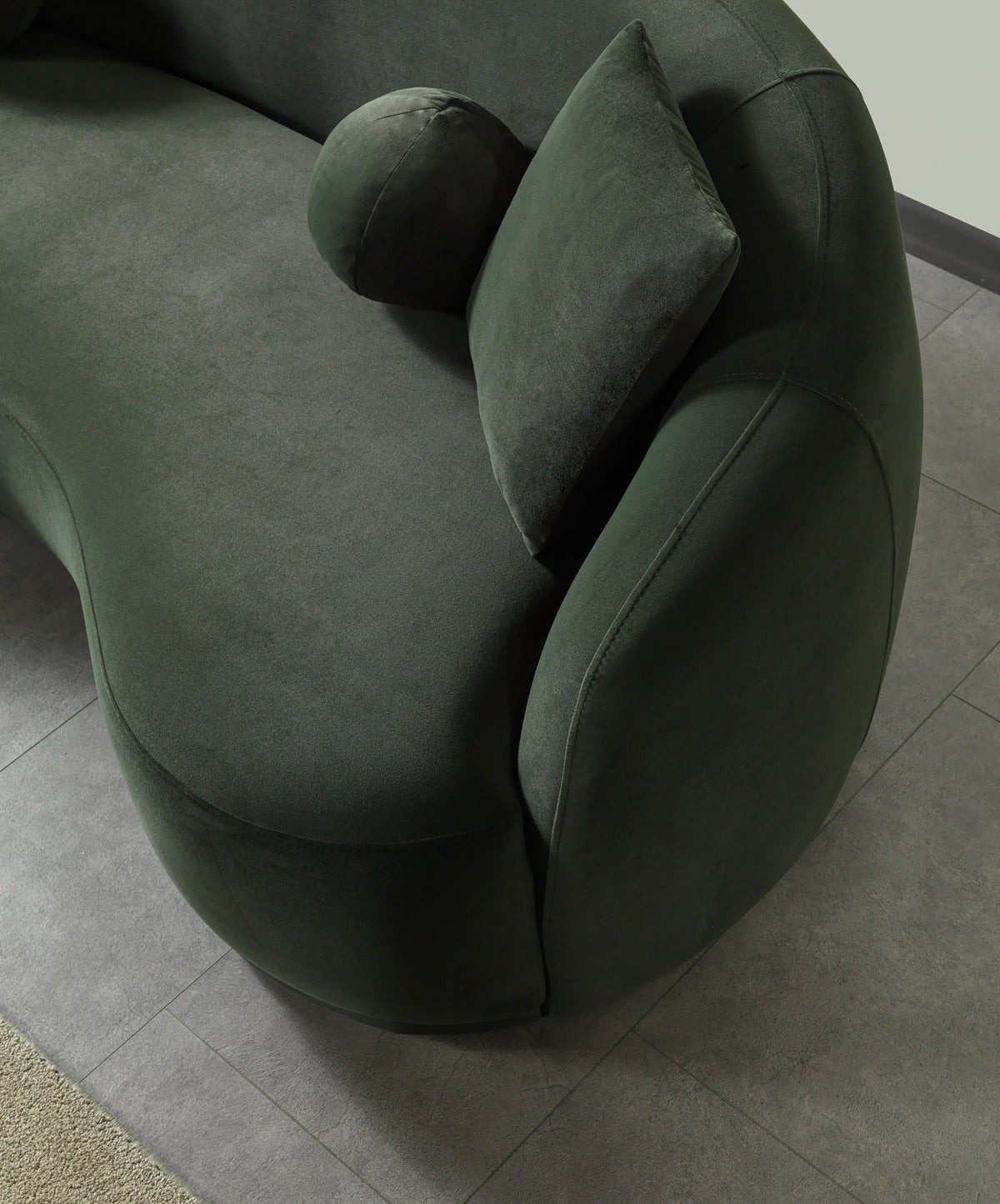Emily Green Velvet Sofa 91"