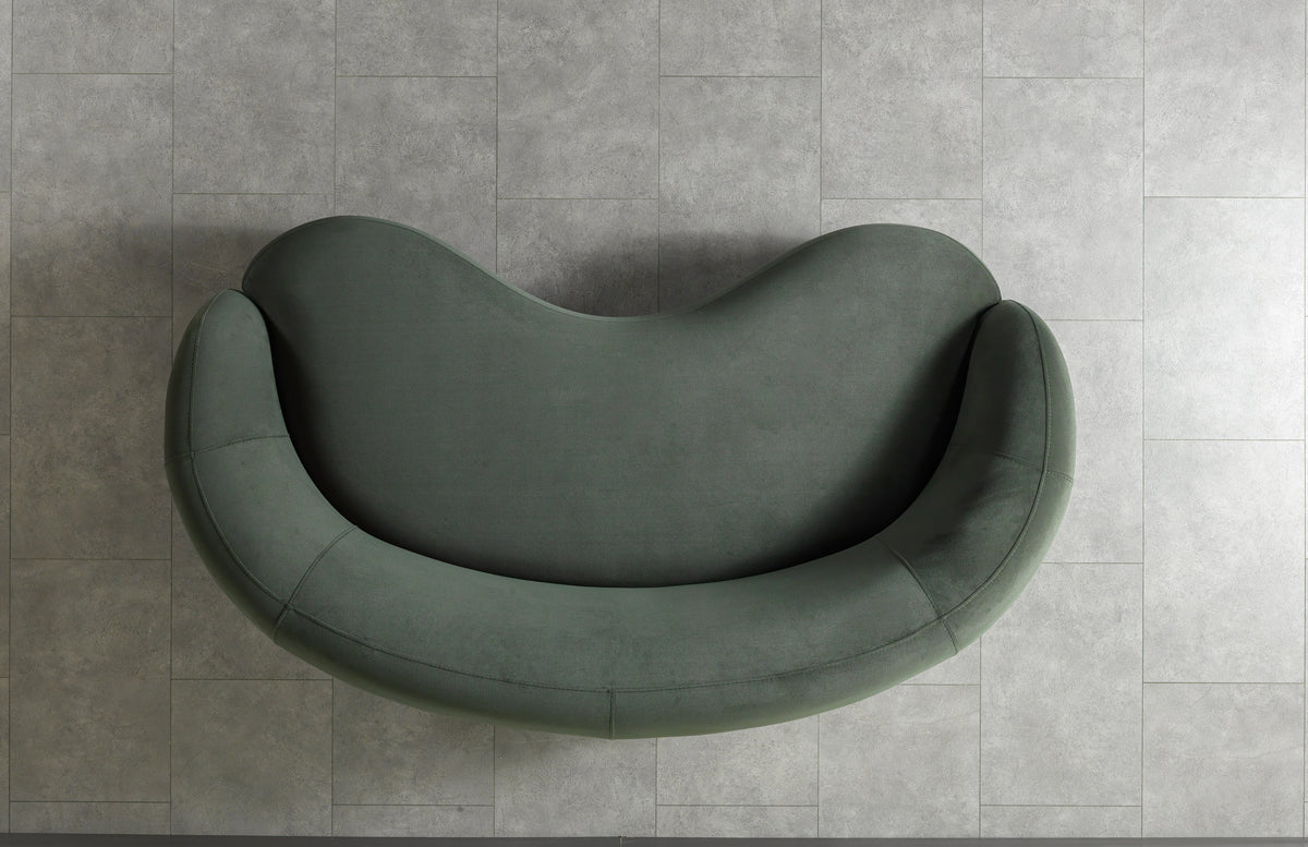 Emily Green Velvet Loveseat 81"