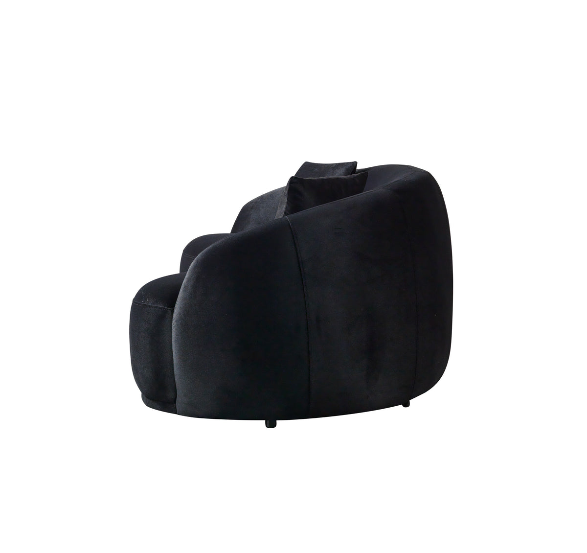 Emily Black Velvet Loveseat 81"
