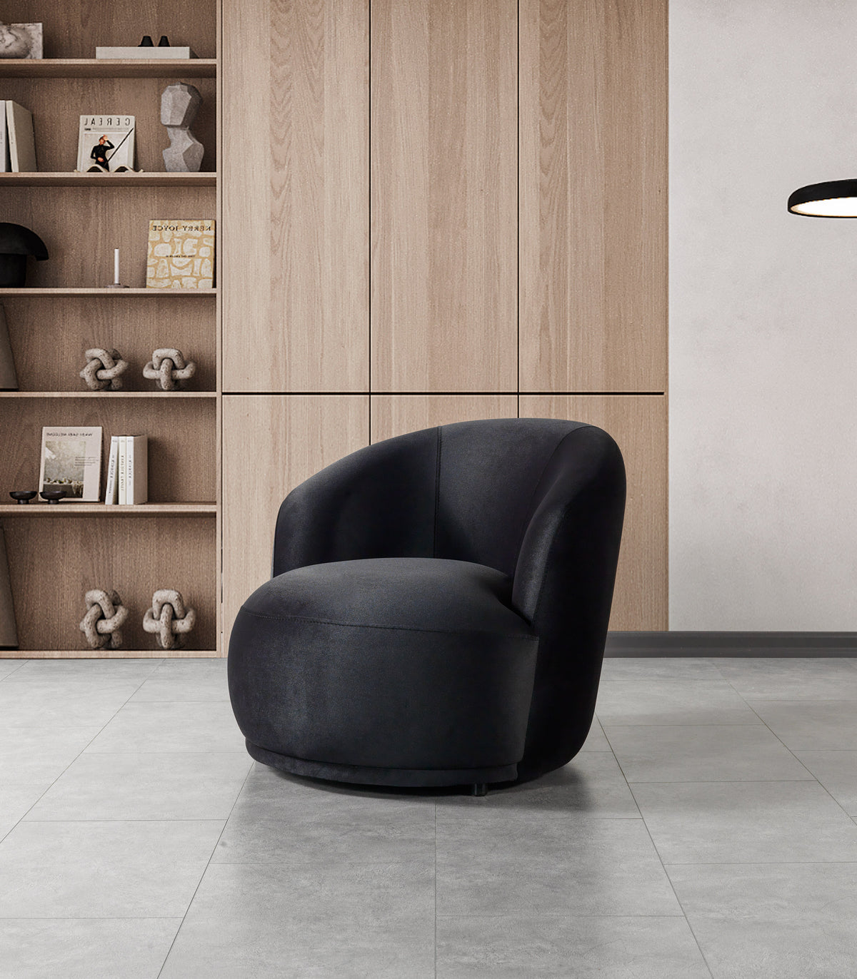 Emily Black Velvet Accent Chair