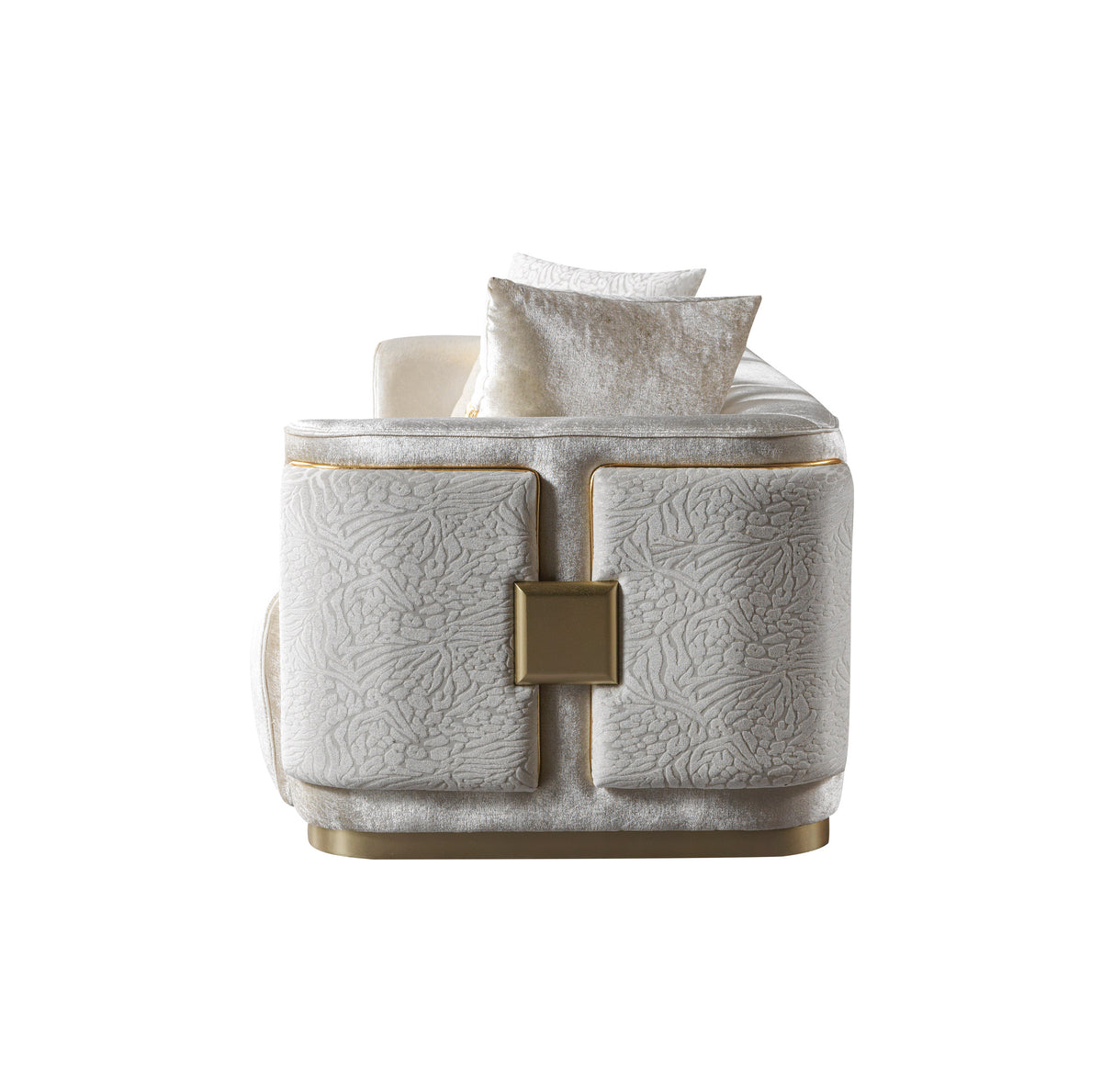 Carlina Ivory Velvet Sofa view 8