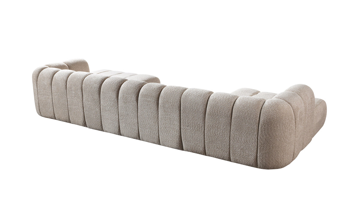 Lis Sand Boucle Double Chaise 147" Sectional view 17