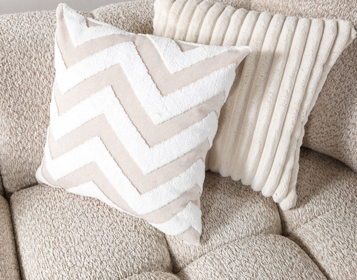 Ivy Sand Boucle Double Chaise 146" Sectional view 12
