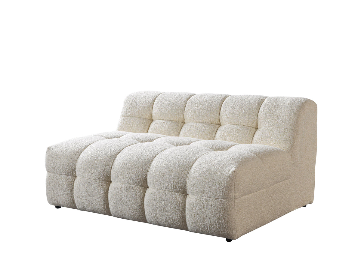 Ivy Ivory Boucle Double Chaise 146" Sectional view 20
